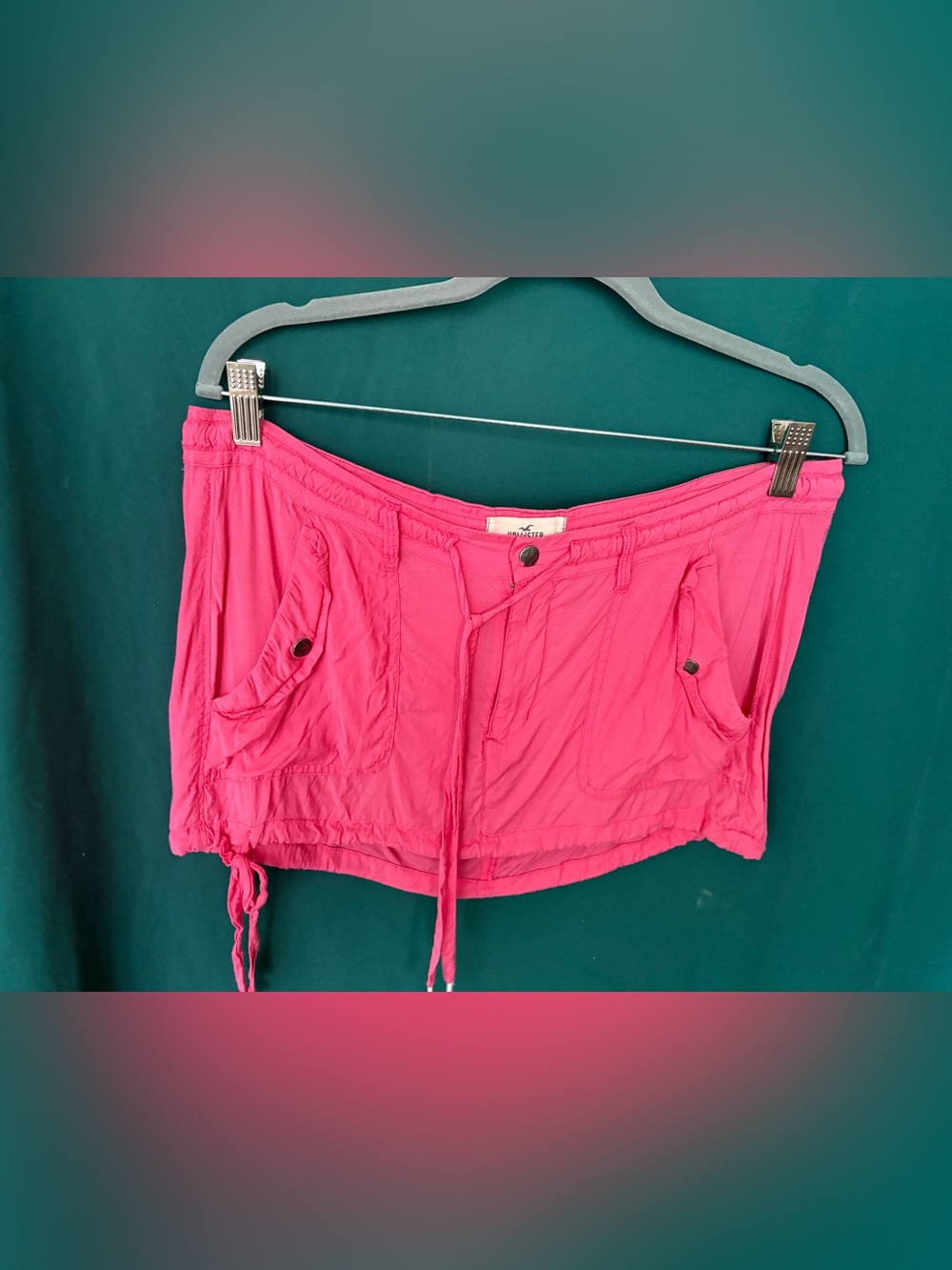 Hollister Women's Pink Drawstring Utility Skirt